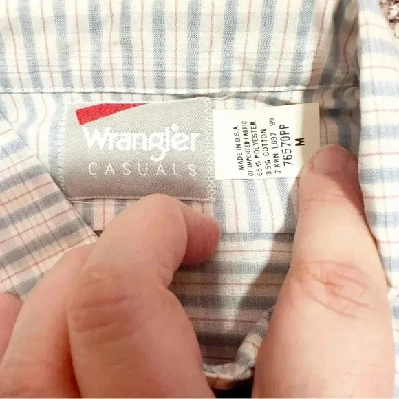 NWT vintage deadstock wrangler men’s button down shirt size medium - Picture 8 of 10